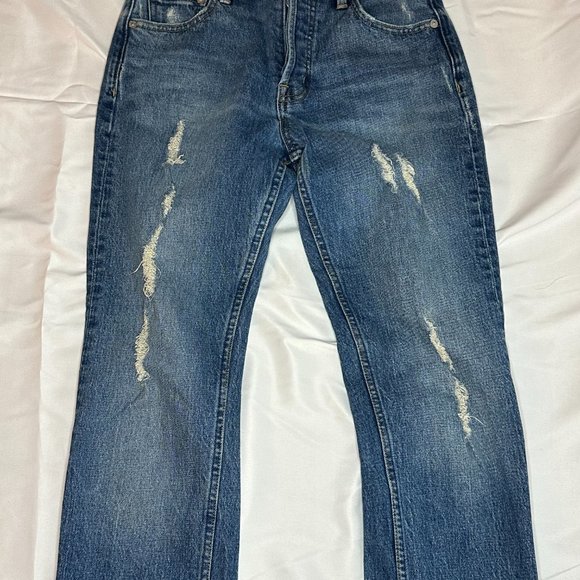 Gap Distressed Straight Leg Denim Jeans - Picture 6 of 7
